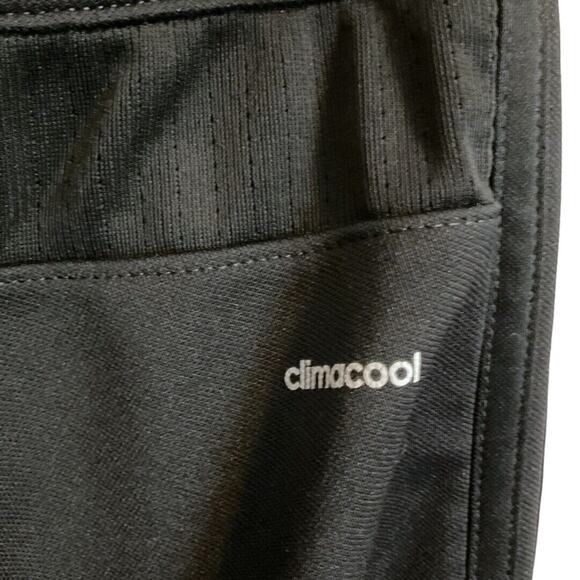 Adidas Track Pants Men Sz M Black Straight Leg Logo Drawstring Pockets Zip Leg - Picture 10 of 13